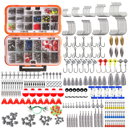 ערכת דיג מושלמת – קרסים, דמויים, משקולות ומצופים (343 חלקים)